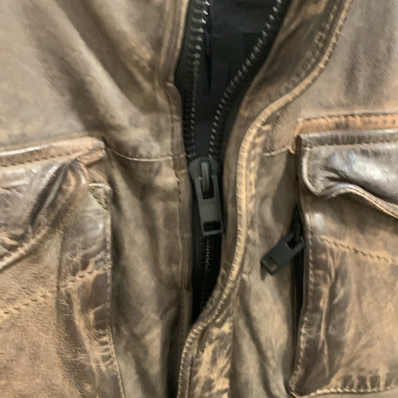 Men’s Mauritius leather jacket. Style Cove in grey/brown distressed looking. NWT - Picture 6 of 8